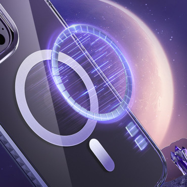 IPhone magnético 14 mais magsafe pqy gelo cristal série roxo