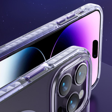 IPhone magnético 14 mais magsafe pqy gelo cristal série roxo