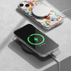 Armored Case Cover med Gel Gel Box iPhone 14 Plus Fusion Design Floral Gennemsigtig