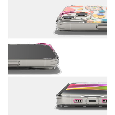Pokrov oklepnega ohišja z gelom gel box iPhone 14 plus fuzijski design cvetlični prozorni