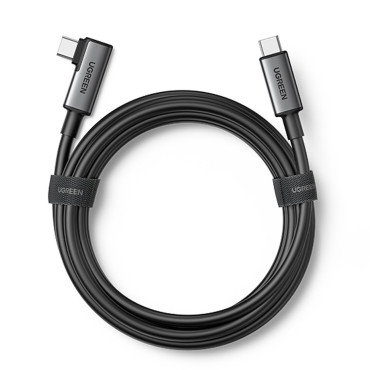 Kabel USB-C Angle Ledning med beskyttelsesbriller Support VR Oculus Quest 2 60W 5m svart