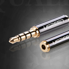 Garso lizdo adapteris 3.5mm Vyras į lizdą 2.5mm Moteris juoda