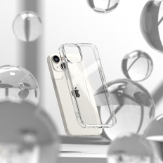Caso protetor para iPhone 14 plus com moldura cinza fusão de gel