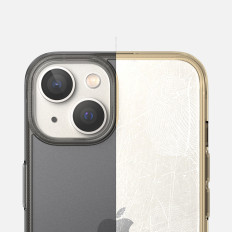 Caso protetor para iPhone 14 plus com moldura cinza fusão de gel