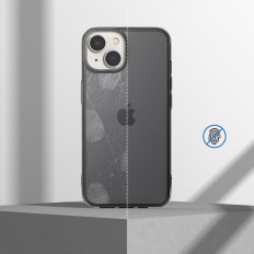 Caso protetor para iPhone 14 plus com moldura cinza fusão de gel