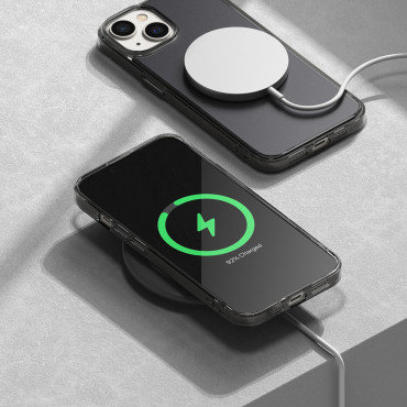 Ochranné puzdro pre iPhone 14 plus s gélovým fúziou matný sivý rám