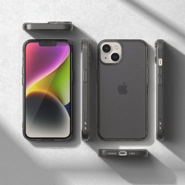 Ochranné puzdro pre iPhone 14 plus s gélovým fúziou matný sivý rám