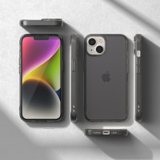 Caso protetor para iPhone 14 plus com moldura cinza fusão de gel