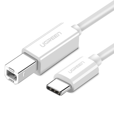 Kabeļu kabelis USB-C printerim - USB-B 480MB / s 1m balts
