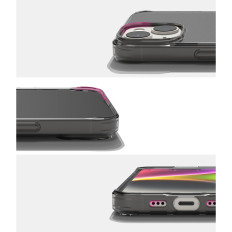 Caso protetor para iPhone 14 plus com moldura cinza fusão de gel