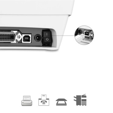 Kabeļu kabelis USB-C printerim - USB-B 480MB / s 1m balts