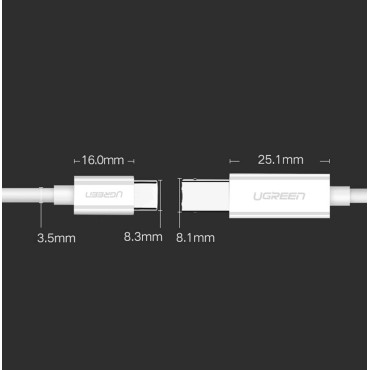 Kabeļu kabelis USB-C printerim - USB-B 480MB / s 1m balts