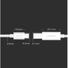 Cavo via cavo per stampante USB-C - USB-B 480 MB / S 1M bianco
