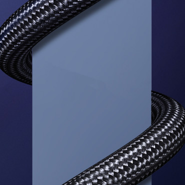 Kabeļu HDMI kabelis 2.1 8K 60Hz 1.5m kokvilnas pīt melnā krāsā