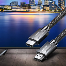 Kabel HDMI-kabel 2,1 8K 60Hz 48GB / s 3m flexibel i grå flotta