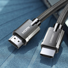 Kabel HDMI-kabel 2,1 8K 60Hz 48GB / s 3m flexibel i grå flotta