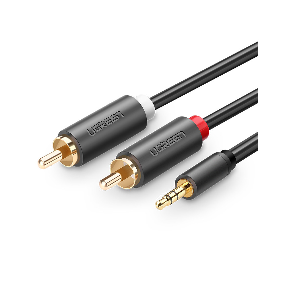 Kabel Ljudkabel 3,5 mm Mini Jack - 2x RCA 1.5m svart