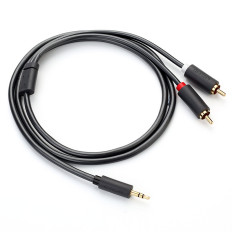 Kabel Ljudkabel 3,5 mm Mini Jack - 2x RCA 1.5m svart