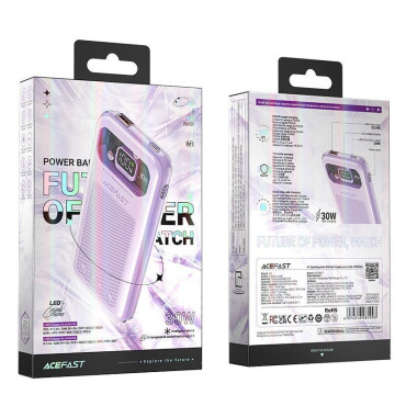 Powerbank 10000mAh serie scintillante Caricamento rapido 30W viola