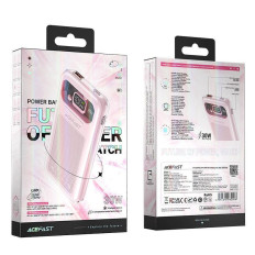 Powerbank 10000mAh Mousserande serie Snabblastning 30W Pink