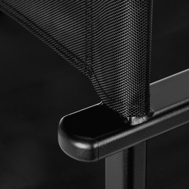 Črni aluminijasti stol za ličenje GABBIANO — povečava naslonjala za roke