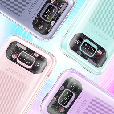 Powerbank 10000mAh Mousserande serie Snabblastning 30W Pink