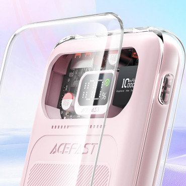 Powerbank 10000mAh Mousserande serie Snabblastning 30W Pink