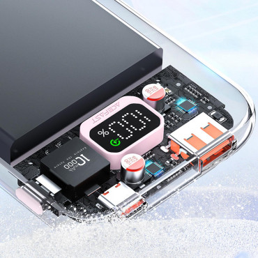 Powerbank 10000mAh Mousserande serie Snabblastning 30W Pink