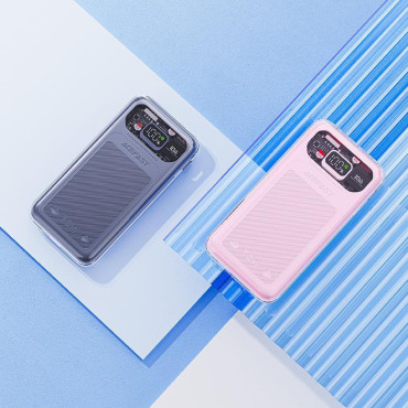 PowerBank 10000mAh dzirkstošā sērija Ātrā iekraušana 30W pelēks