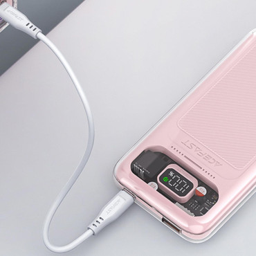 PowerBank 10000mAh dzirkstošā sērija Ātrā iekraušana 30W pelēks