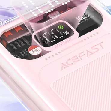 PowerBank 10000mAh dzirkstošā sērija Ātrā iekraušana 30W pelēks
