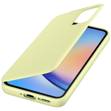 Fallkåpa med flapfönster Plånbok Galaxy A34 5G Smart View Lime Wallet