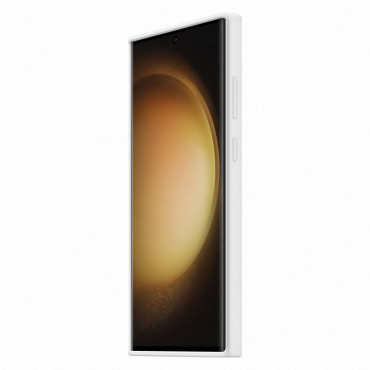 Silikono dangos dangtelis su STRIPE SAMSUNG GALAXY S23 Ultra Silicone sukibimo dangteliu balta
