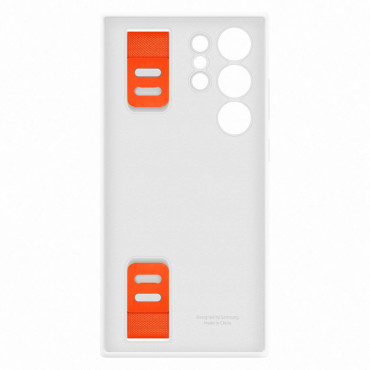 Silikonväska med stripe Samsung Galaxy S23 Ultra Silikon Grip Cover White
