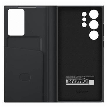 Galaxy S23 Ultra Case Cover With Flap och Smart View Wallet Case Black