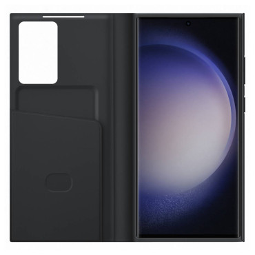 Galaxy S23 Ultra Case Cover With Flap och Smart View Wallet Case Black