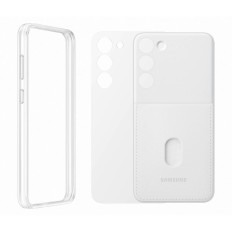 Fallskydd med avtagbara plattor Samsung Galaxy S23 + Frame Cover White