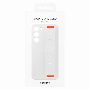 SILICONE Case Cover s rukom remen Samsung Galaxy S23 + bijela
