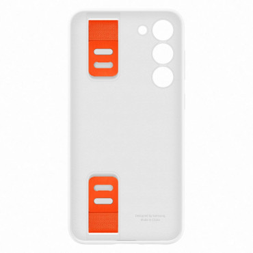 SILICONE Case Cover s rukom remen Samsung Galaxy S23 + bijela