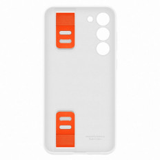 Siliconen Case Cover met handriem Samsung Galaxy S23 + WIT