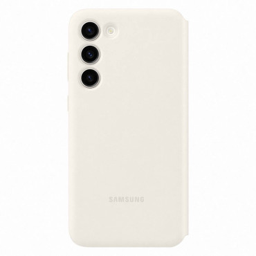 Capa de caso com carteira de flap para Samsung Galaxy S23 + Smart View Caixa de Caixa de Carteira