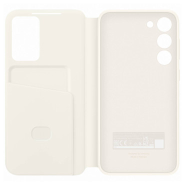 Case Cover ar atloku maku Samsung Galaxy S23 + Smart View Wallet Case Cream