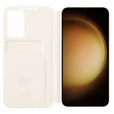 Capa de caso com carteira de flap para Samsung Galaxy S23 + Smart View Caixa de Caixa de Carteira