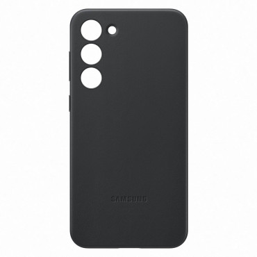 Kryt s prirodzenou kožou Samsung Galaxy S23 + Kožený kryt Black
