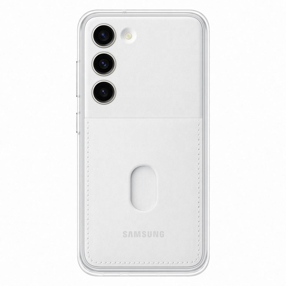 Case Fedél eltávolítható felvételekkel Samsung Galaxy S23 keretfedél fehér