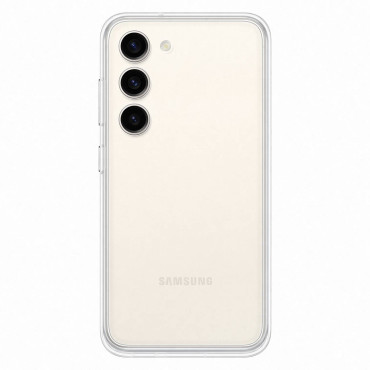 Coque couverture avec des chargeuses amovibles Samsung Galaxy S23 Coque Cadre Blanc
