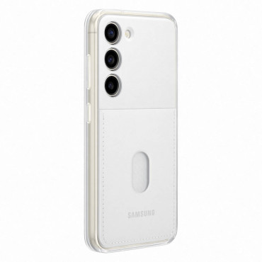 Coque couverture avec des chargeuses amovibles Samsung Galaxy S23 Coque Cadre Blanc
