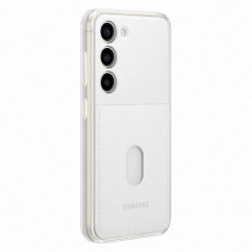 Coque couverture avec des chargeuses amovibles Samsung Galaxy S23 Coque Cadre Blanc