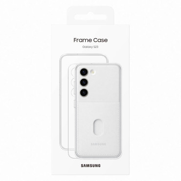 Case Fedél eltávolítható felvételekkel Samsung Galaxy S23 keretfedél fehér