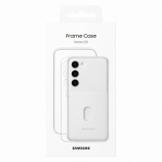 Coque couverture avec des chargeuses amovibles Samsung Galaxy S23 Coque Cadre Blanc